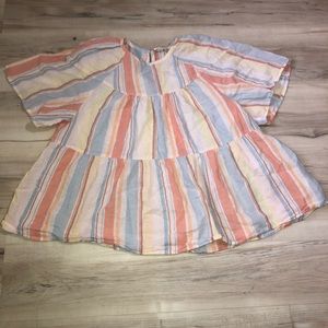 Ana multicolor striped lose blouse Size: Large